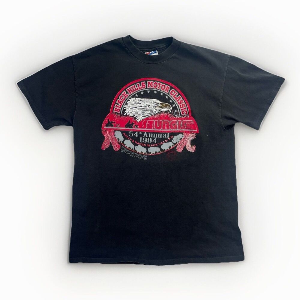 Vintage 1994 Sturgis Motorcycle Rally‎ T-Shirt Large Black Hills Biker Made USA